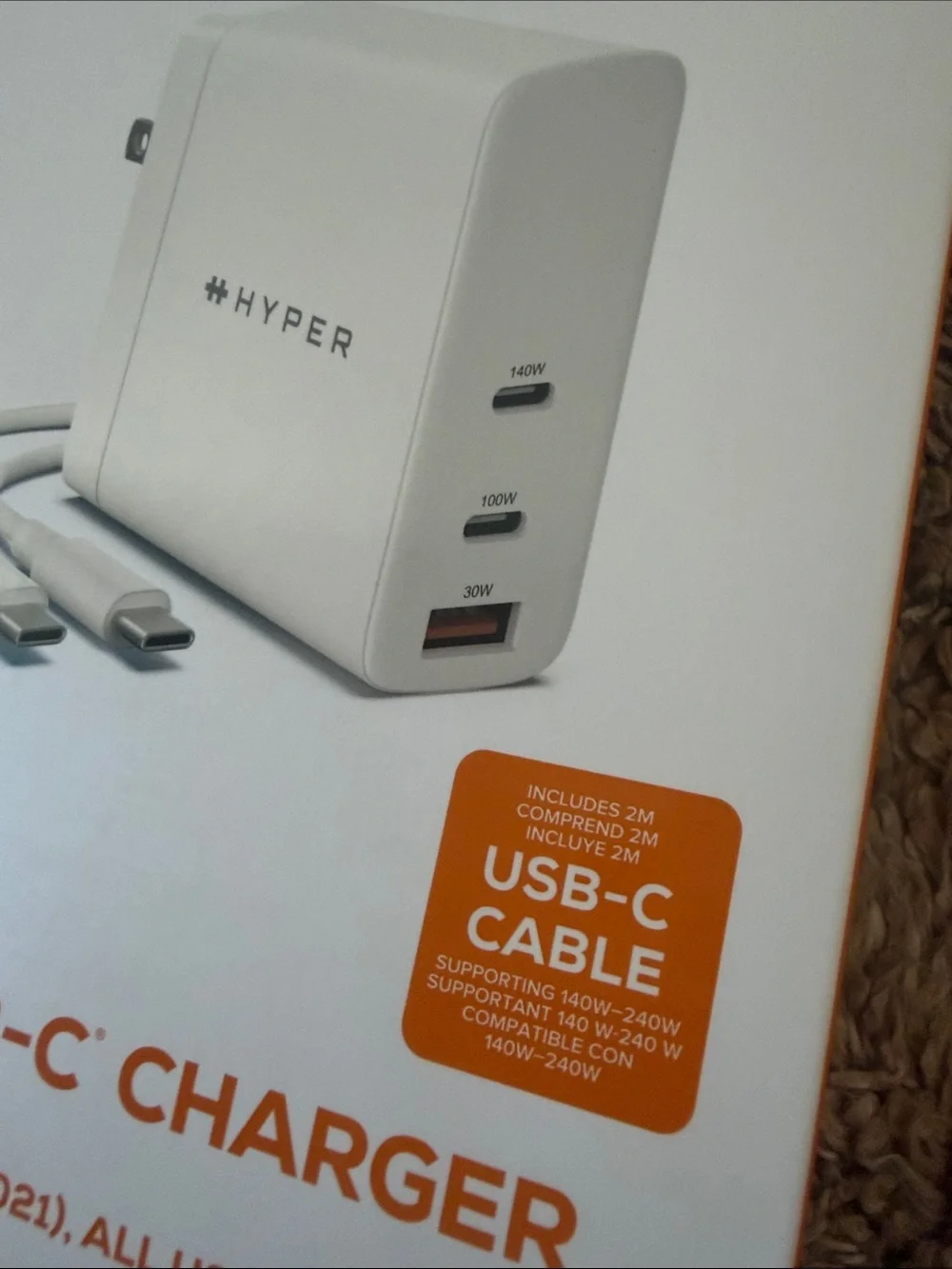 HypeJuice 140W USB-C Charger - White